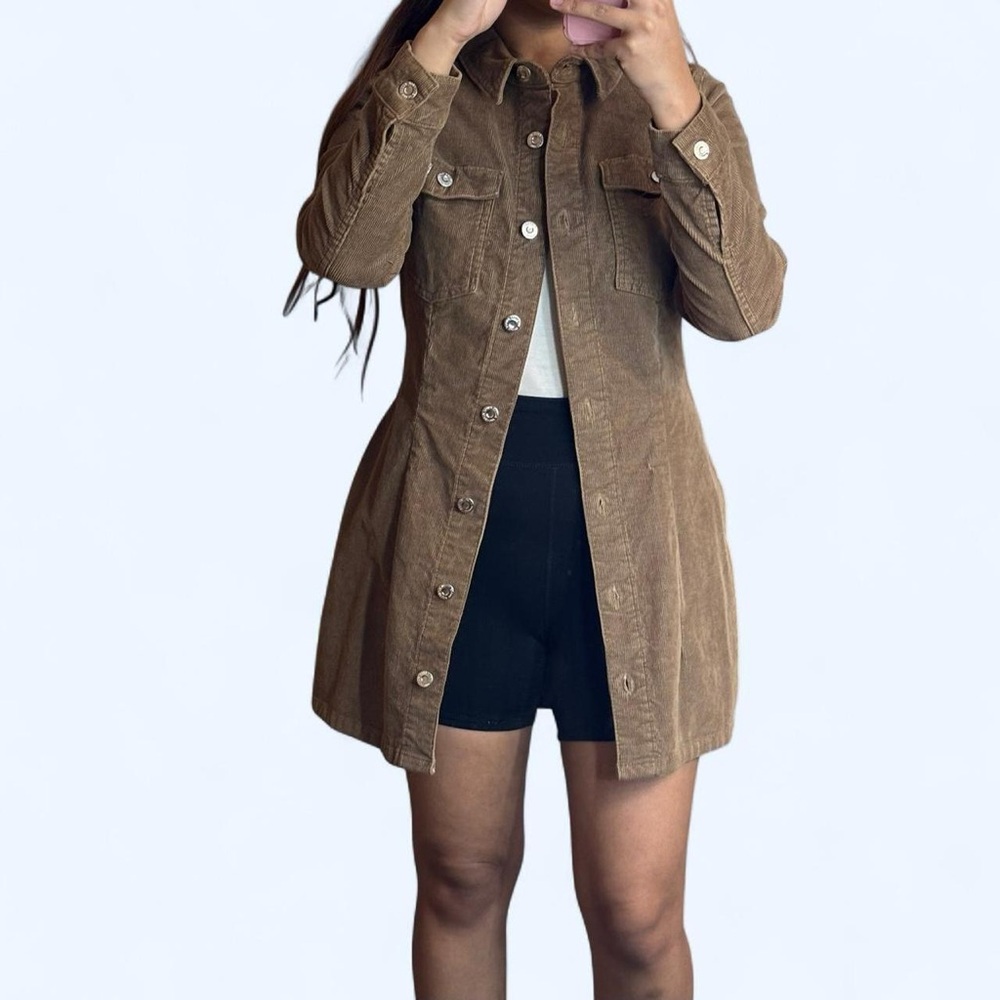 Women’s Brown Corduroy Button-Up dress